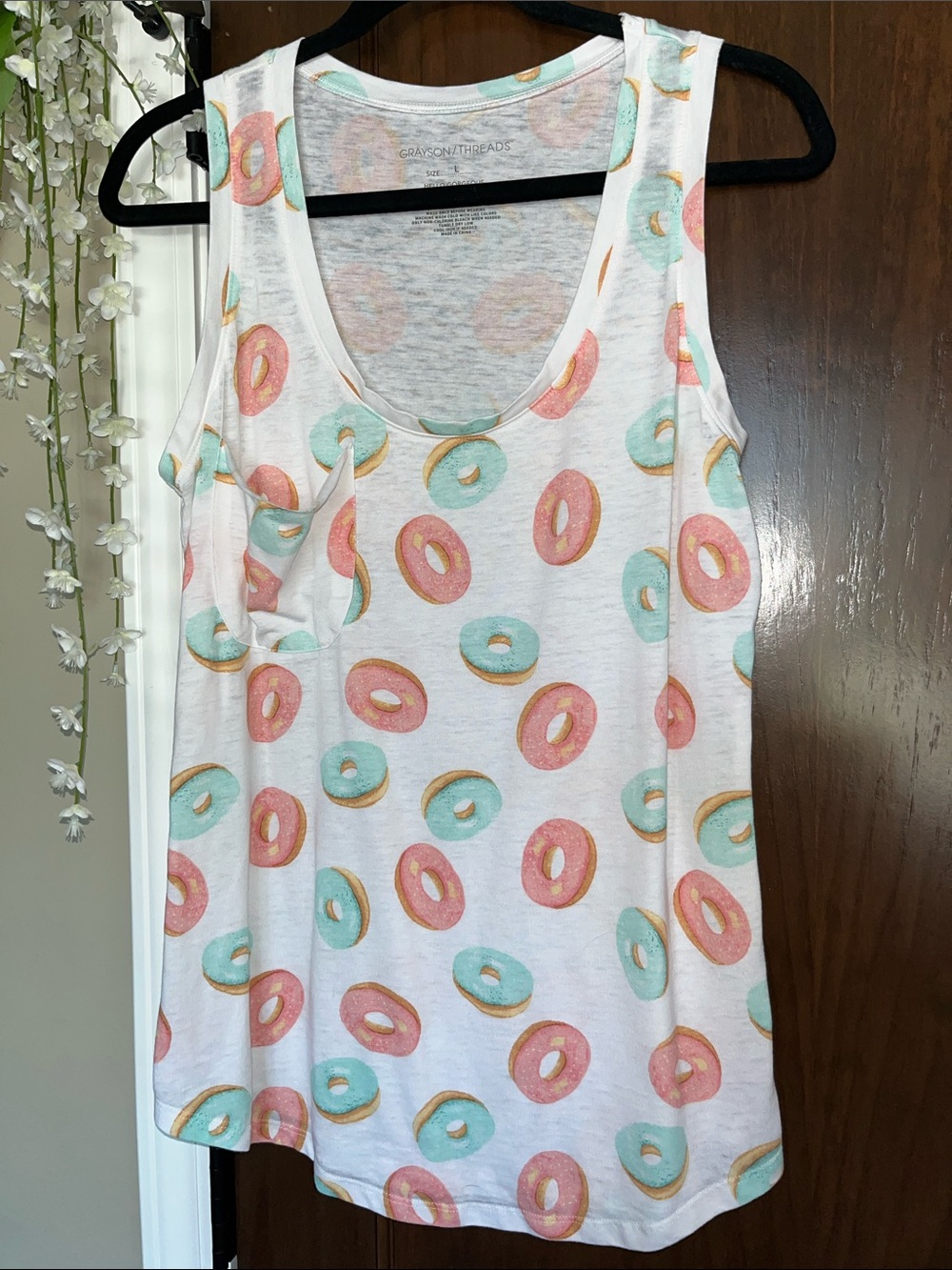 Grayson Threads White Tank with Glazed Donut Print